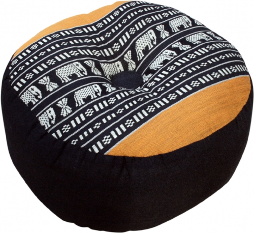 Meditation cushion, yoga cushion, yoga cushion, seat cushion, floor cushion, decorative cushion - black/orange - 18x30x30 cm  30 cm