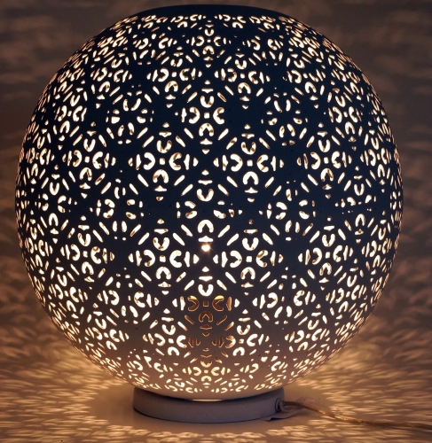 Metall Tischlampe / Tischleuchte in marrokanischem Design, orientalische Lampe in Kugelform - 30x30x30 cm  30 cm