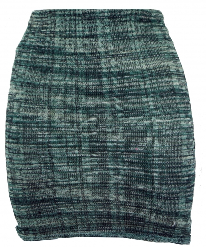Mini skirt, boho knit skirt, ethnic skirt - green
