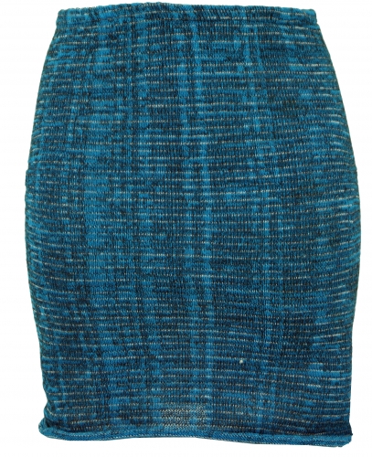 Mini skirt, boho knit skirt, ethnic skirt - turquoise