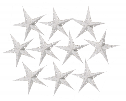 10 pcs. Paper stars for fairy lights 20 cm, foldable - natural