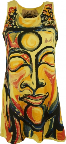 Mirror tank top, long shirt, mini dress - Buddha/yellow