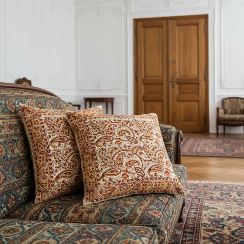 Kissenbezug Blockdruck, Dekokissen Bezug, Kissenh�lle Ethno, traditionelle Herstellung - Muster 33