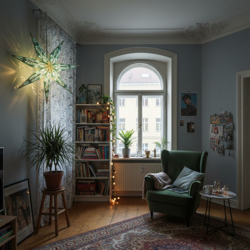 Faltbarer Advents Leucht Papierstern, Weihnachtsstern 60 cm - Menora 7 t�rkis