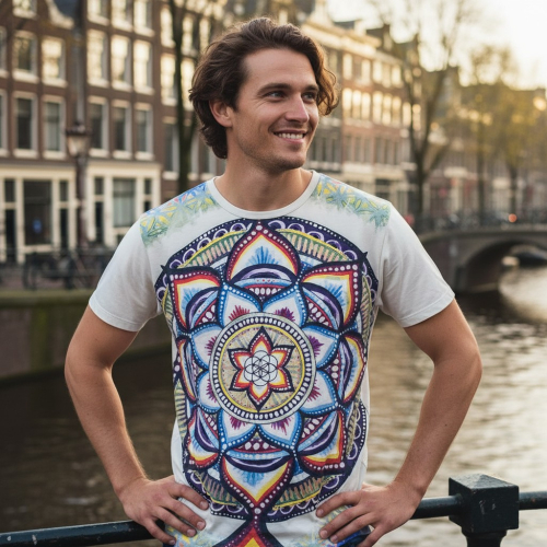 Mirror T-Shirt - Universum /hellgrau