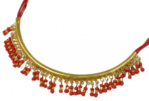 Costume jewelry chain - gold/red - 47 cm