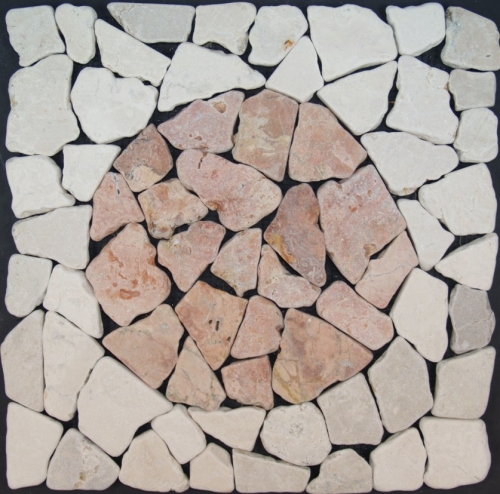 Mosaikfliese mit Kreis aus Marmor (Mod-09) - Design 22