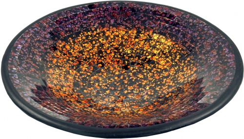 Runde Mosaikschale, Untersetzer, Dekoschale, handgearbeitete Keramik & Glas Obst Schale - Design 13