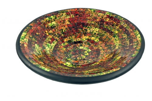Runde Mosaikschale, Untersetzer, Dekoschale, handgearbeitete Keramik & Glas Obst Schale - Design 14