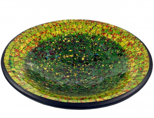 Runde Mosaikschale, Untersetzer, Dekoschale, handgearbeitete Keramik & Glas Obst Schale - Design 9