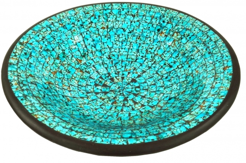 Runde Mosaikschale, Untersetzer, Dekoschale, handgearbeitete Keramik & Glas Obst Schale - Design 20