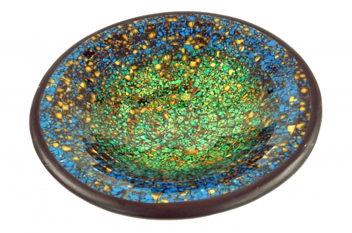 Runde Mosaikschale, Untersetzer, Dekoschale, handgearbeitete Keramik & Glas Obst Schale - Design 21