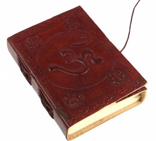 Notizbuch, Lederbuch, Tagebuch mit Ledereinband - Om 9*12 cm