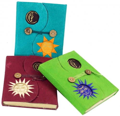 Notebook made of Lokta paper in 3 colors - 14x12x1,5 cm 
