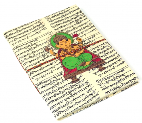 Notizbuch, Tagebuch, Schreibheft, Schreibbuch aus Lokta Papier Ganesha in 2 Gren