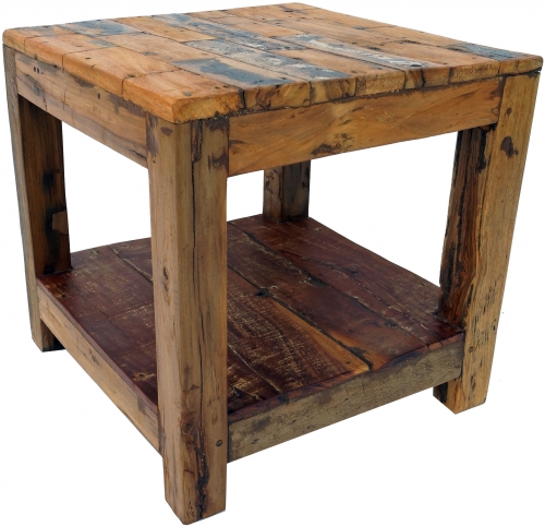 Coffee table, side table, coffee table made from recycled teak - model 11 - 50x50x50 cm 