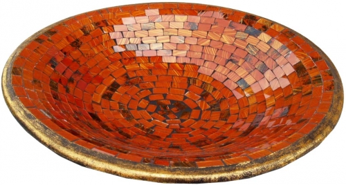 Runde Mosaikschale, Untersetzer, Dekoschale, handgearbeitete Keramik & Glas Obst Schale - Design 2