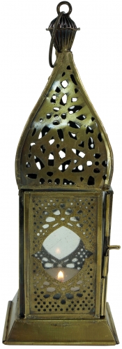 Orientalische Metall/Glas Laterne in marrokanischem Design, Windlicht - Modell 6 - 21x7,5x7,5 cm 