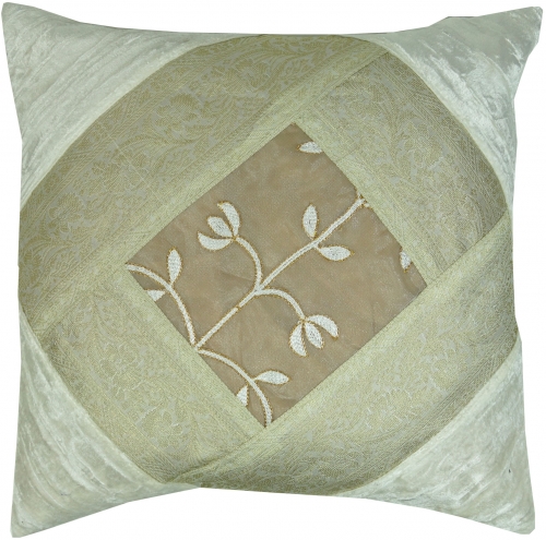 Oriental velvet brocade cushion cover, cushion cover, decorative cushion 40*40 cm - white pattern 2