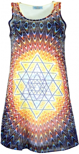 Psytrance mini dress, long top - Shri Yantra
