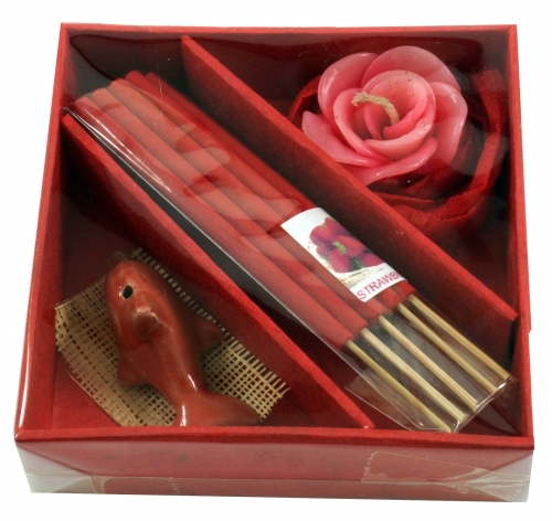 Incense fragrance set - Strawberry - 2,5x10x10 cm 