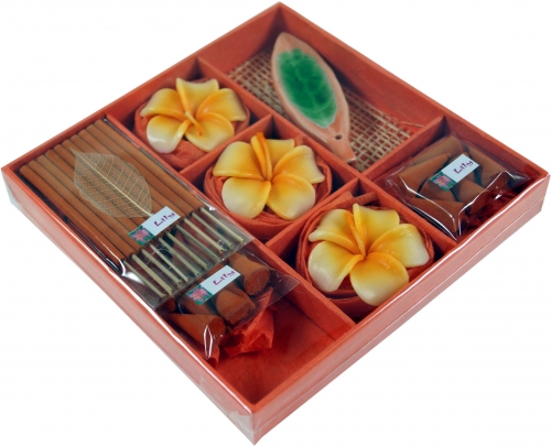Incense fragrance set from Thailand `Lilly` - 3x17x17 cm 