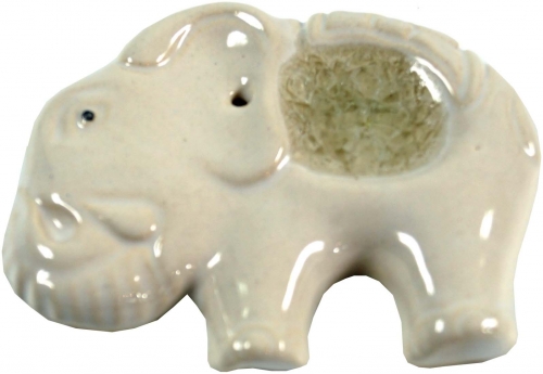 Incense stick holder elephant made of white ceramic - model 4 - 6x8x1 cm 