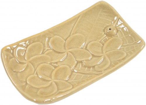 Rucherstbchenhalter aus Keramik beige - Modell 5 - 1x13x7,7 cm 