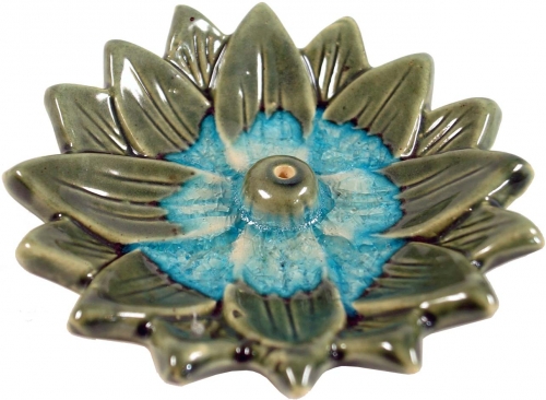 Ceramic incense holder lotus two-tone - model 17 - 2x10x10 cm  10 cm