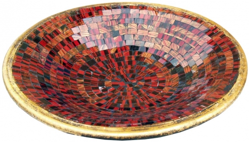 Runde Mosaikschale, Untersetzer, Dekoschale, handgearbeitete Keramik & Glas Obst Schale - Design 4