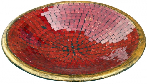 Runde Mosaikschale, Untersetzer, Dekoschale, handgearbeitete Keramik & Glas Obst Schale - Design 7