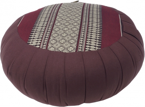 Round meditation cushion, yoga cushion, yoga cushion, seat cushion, floor cushion, decorative cushion - brown/red - 20x35x35 cm  35 cm