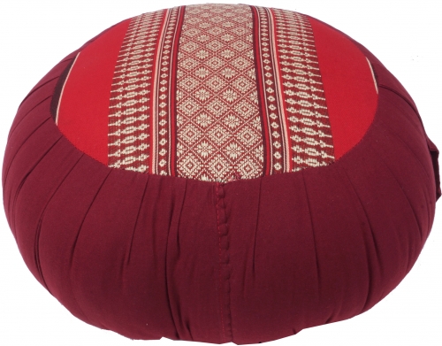 Round meditation cushion, yoga cushion, yoga cushion, seat cushion, floor cushion, decorative cushion - red/gray - 20x35x35 cm  35 cm