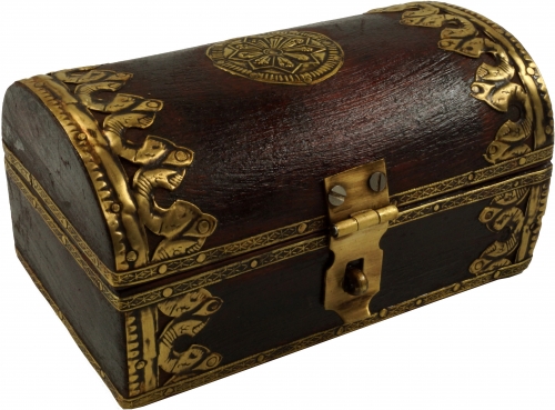 Rustic semicircular small treasure chest, wooden box, jewelry box - model 2 - 6,6x12,5x7,5 cm 