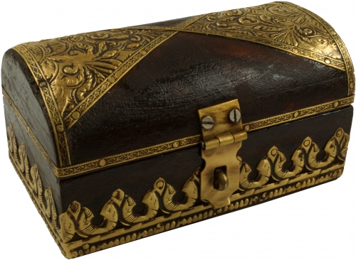 Rustic semicircular small treasure chest, wooden box, jewelry box - model 1 - 6,6x12,5x7,5 cm 