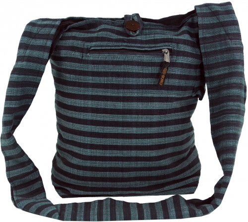 Sadhu Bag striped, Goa bag, shoulder bag - gray/black - 35x35x25 cm 