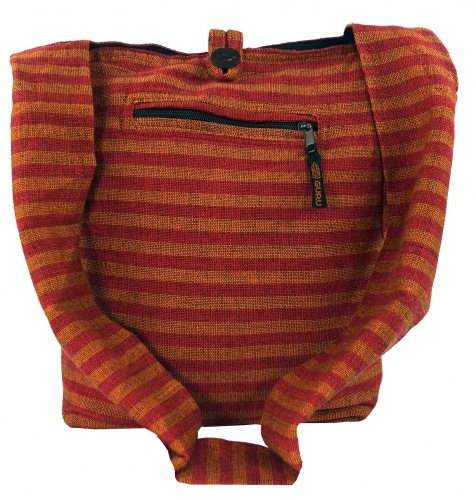 Sadhu Bag gestreift, Goa Tasche, Schulterbeutel - orange - 35x35x25 cm 