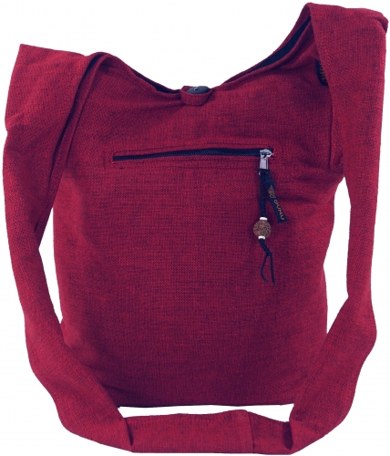 Sadhu Bag, Goa Tasche, Schulterbeutel - rot - 35x35x13 cm 