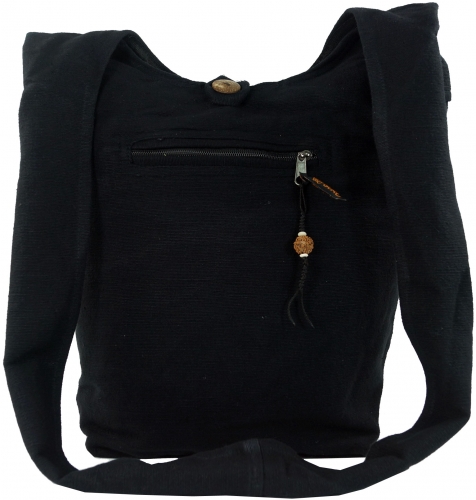 Sadhu Bag, Goa Tasche, Schulterbeutel - schwarz - 35x35x25 cm 