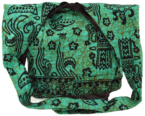 Sadhu Bag, Schulterbeutel, Hippie Tasche - grn - 30x32x10 cm 