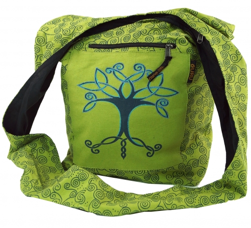 Sadhu bag, shopper, shoulder bag - lemon-green - 35x37x15 cm 