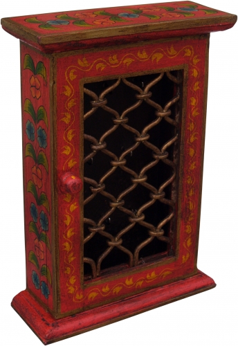 Key box, painted key storage box with door - pattern 5 - 30x23x9 cm 