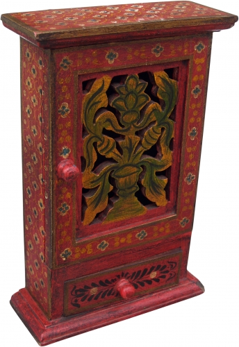 Key box, painted key storage box with door - pattern 6 - 30x23x9 cm 