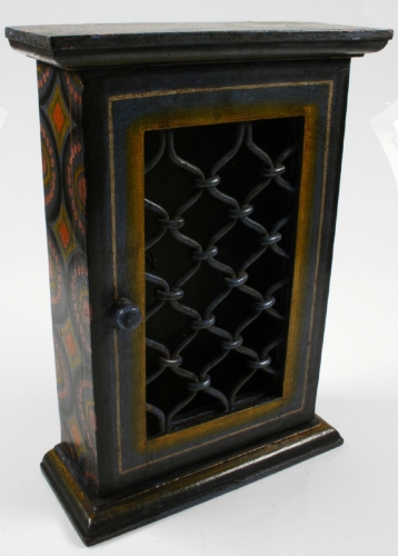 Key box, painted key storage box with door - pattern 10 - 30x23x9 cm 