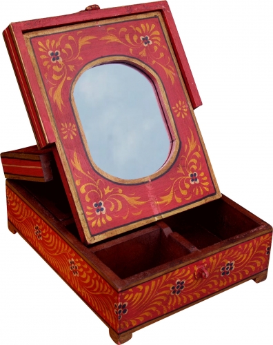 Spiegelschatulle Schmink Spiegel - rot - 10x25x30 cm 