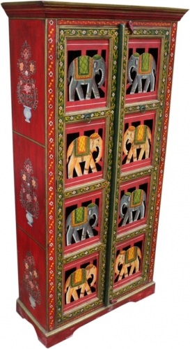 Schrank, Kleiderschrank mit Elefantenverzierungen - Modell 4 - 180x90x38 cm 