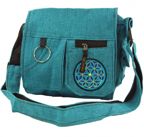 Shoulder bag, hippie bag - blue - 25x25x7 cm 