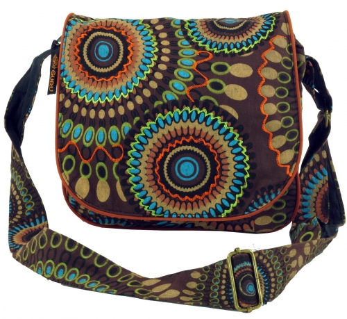Schultertasche, Hippie Tasche, Goa Tasche - braun - 22x23x12 cm 