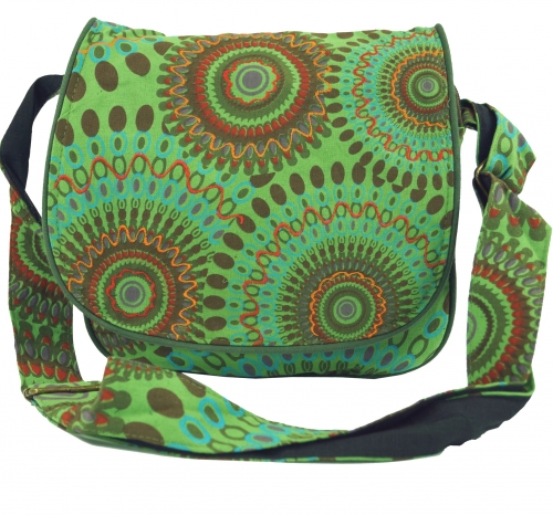 Shoulder bag, hippie bag, goa bag - green - 22x23x12 cm 