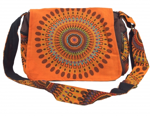 Schultertasche, Hippie Tasche, Goa Tasche - orange - 23x28x12 cm 